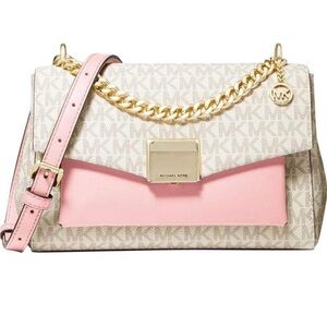 Michael Kors Lita medium crossbody bag powder blush multi